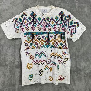 VINTAGE 90s EMBELLISHED South Western Top  KWBL Los Angeles  BEJEWELED painted